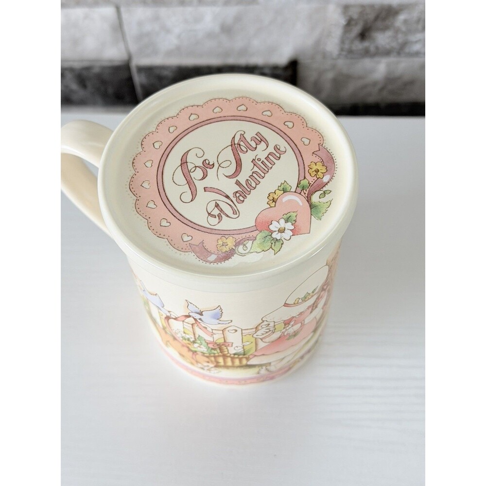 Vintage “Be My Valentine” Coffee Mug & Coaster Set Country Kids 1990 Watkins Inc